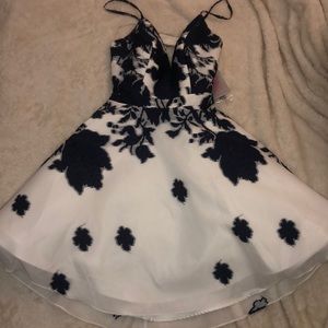 Jovani - 53204 Beaded Floral A-Line Cocktail Dress